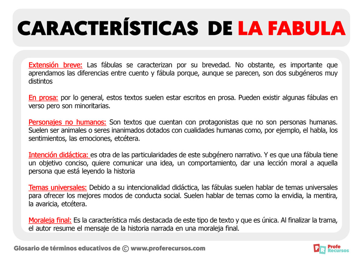 10 caracteristicas de la fabula que debes conocer e29ca8