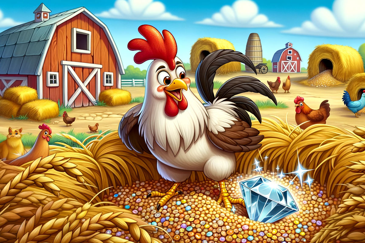 El Gallo y la Piedra Preciosa: Una Historia de Valor y Amistad