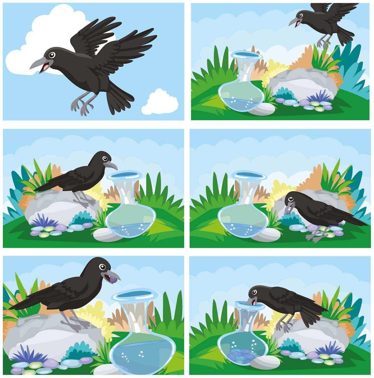 El Ingenioso Cuervo y la Jarra: Una Lección de Sabiduría  ⚱️