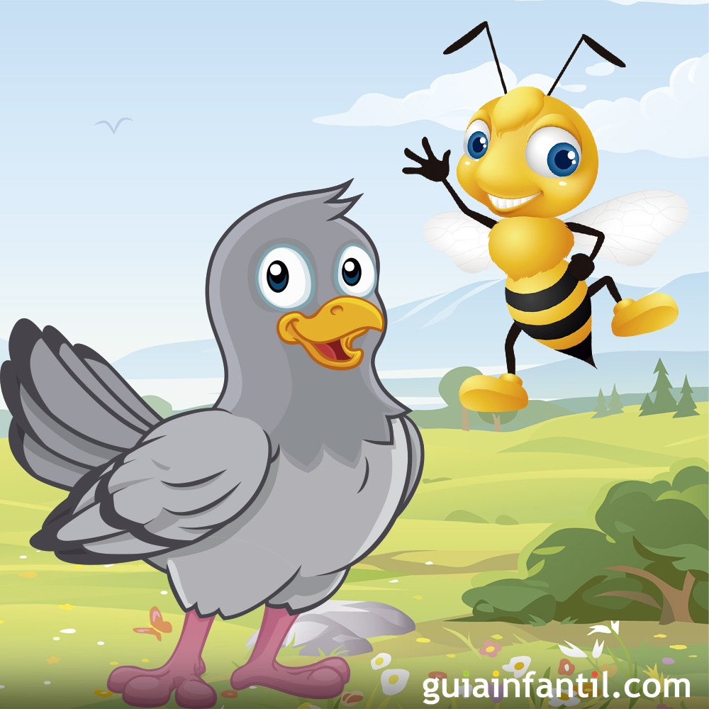 La abeja y la paloma: una amistad inesperada